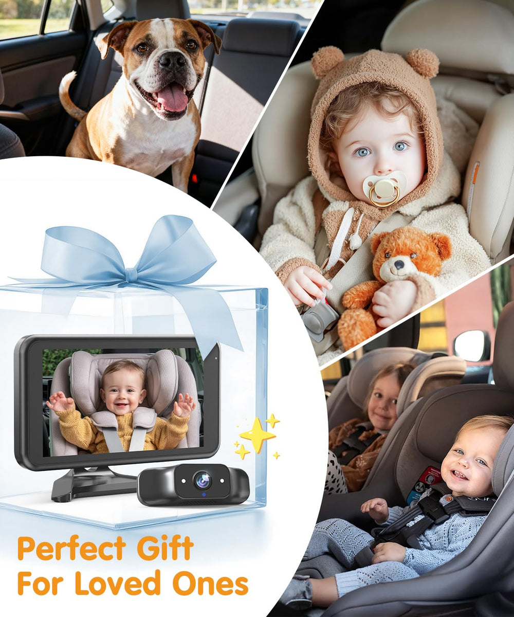 Babyvue BC1 car camera mounted behind the seat for safer drives.