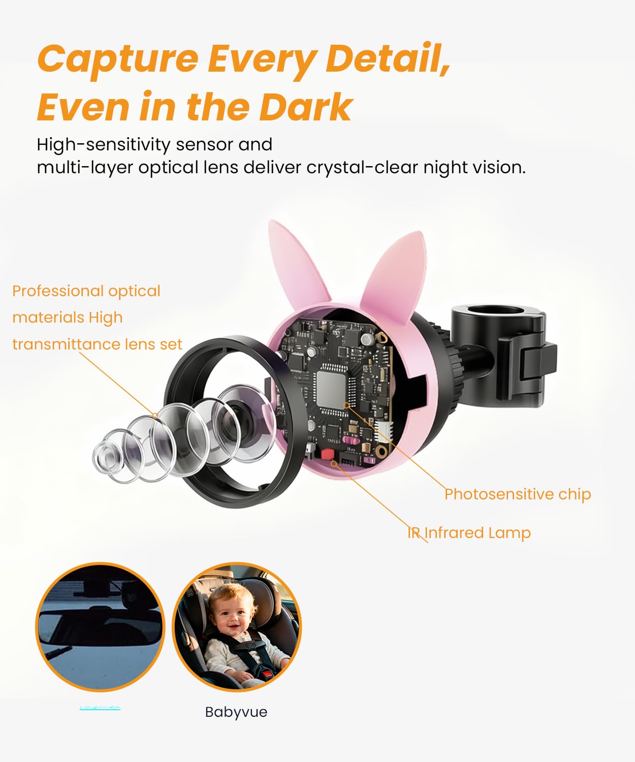 Babyvue BV2 wide-view keeps the baby in frame with fewer blind spots.