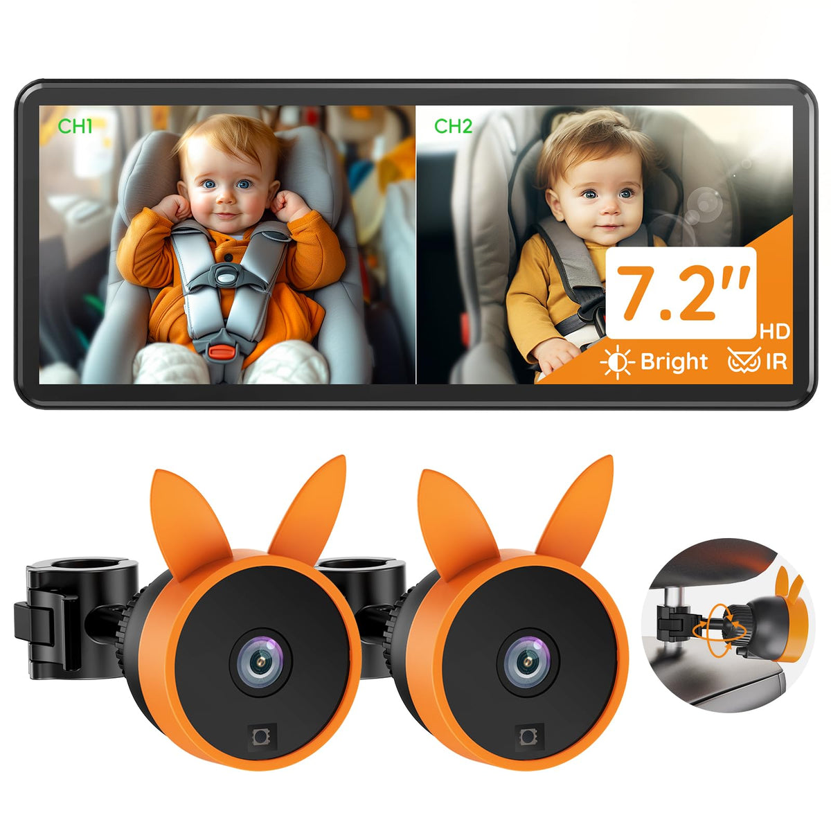 Babyvue BV3 Pro split-screen monitoring shows two kids at once for peace of mind.