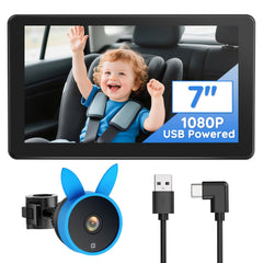 Babyvue BV4 7in screen offers crisp daytime visibility for attentive rear-seat monitoring.