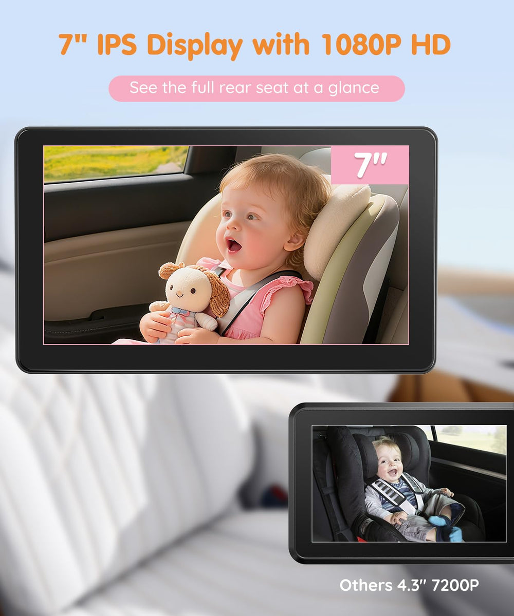 Babyvue BV4 night-vision display showing crisp 1080P visibility in darkness.
