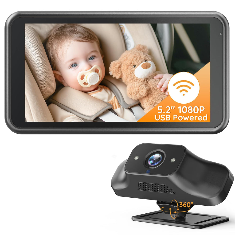 The Babyvue BV5 display-front offers a bright 5.2-inch screen for real-time baby monitoring.
