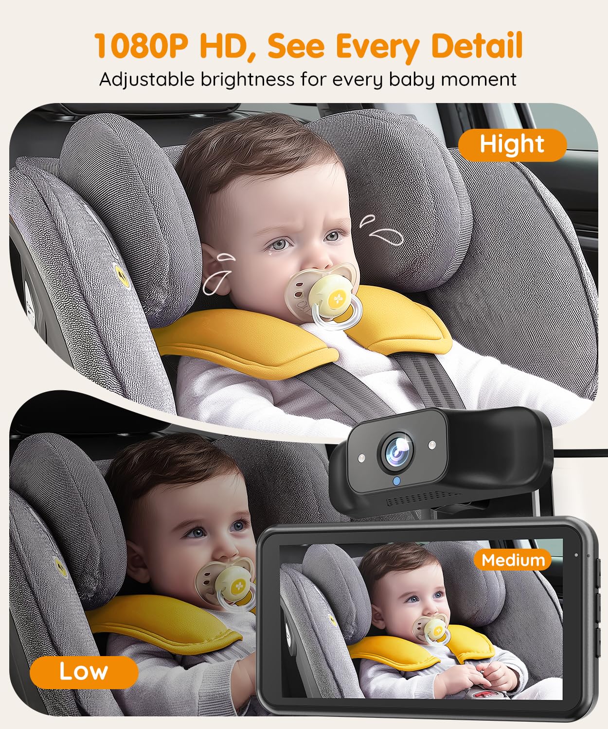 The Babyvue BV5 ir-night-vision provides a clear view in darkness without disturbing baby.