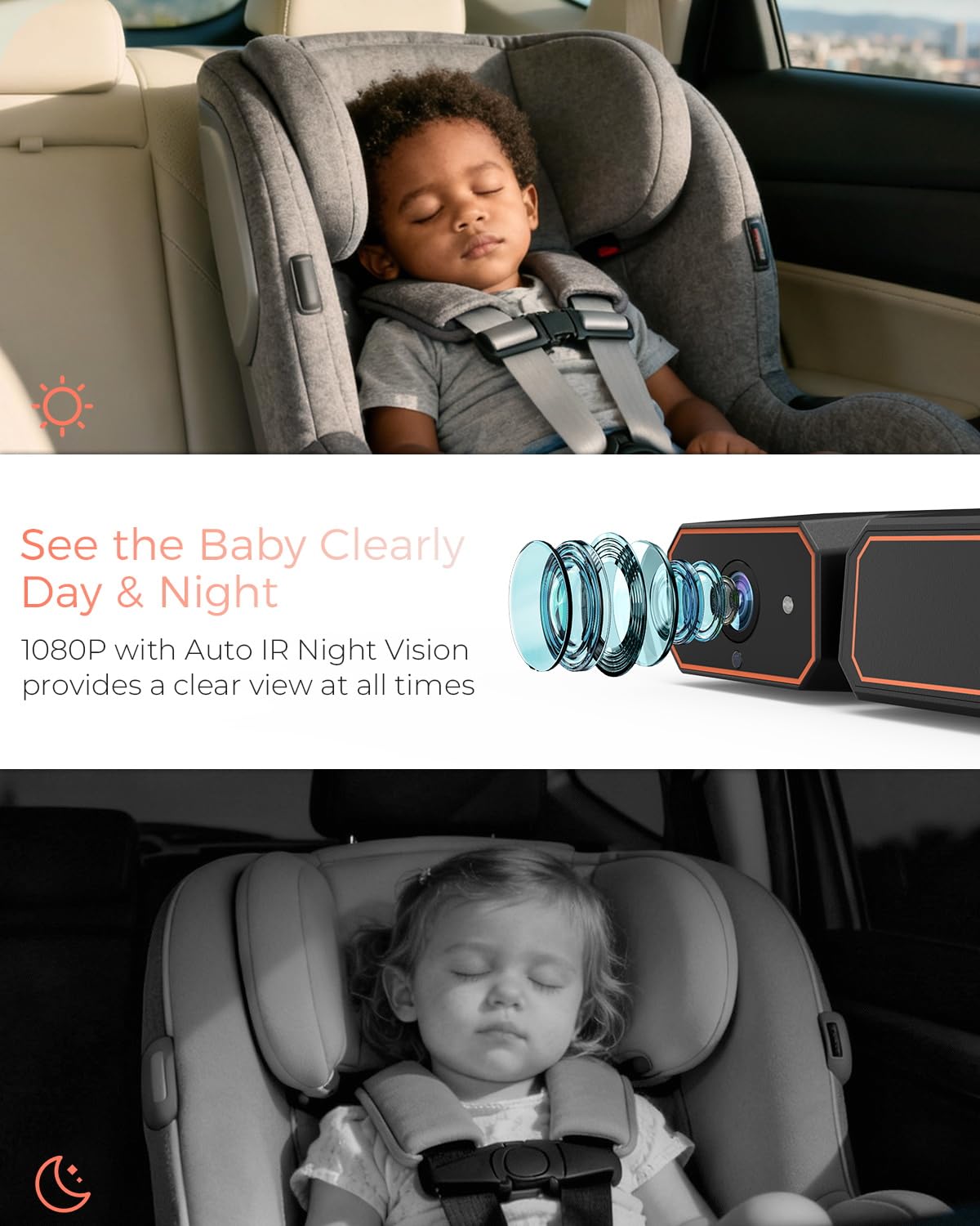 Babyvue BV6 1080p IPS clarity provides sharp daytime images of your baby.
