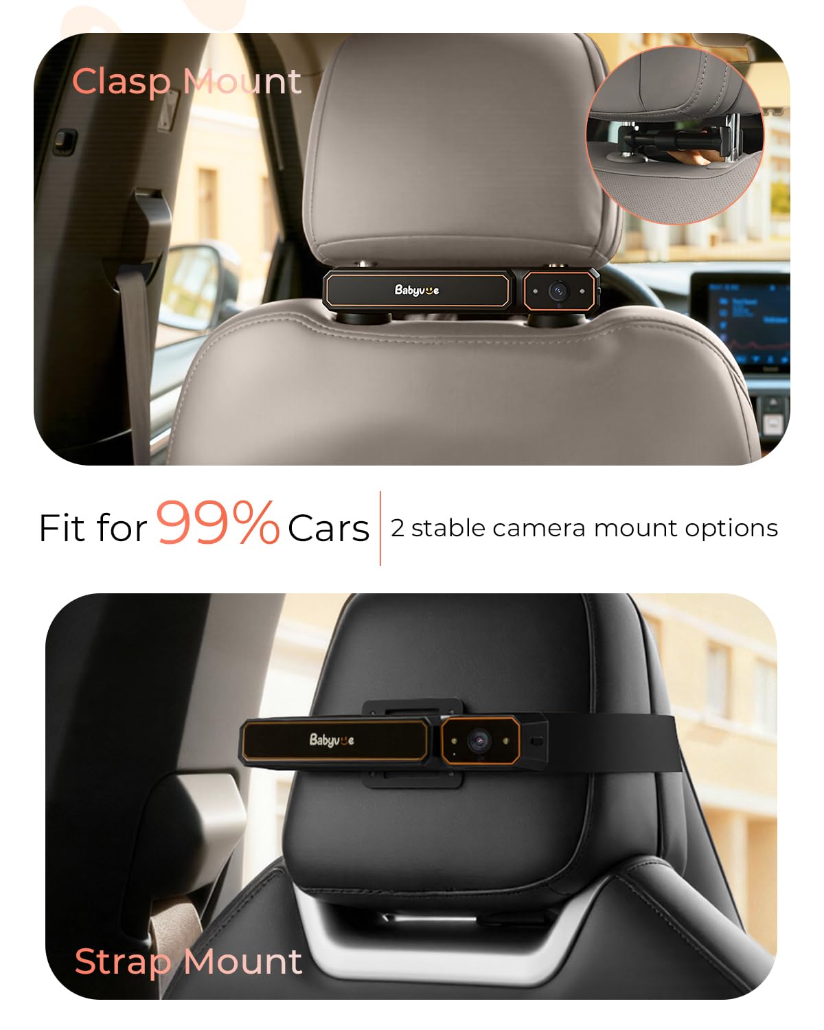 Babyvue BV6 automatic screen sleep reduces driver distraction during trips.