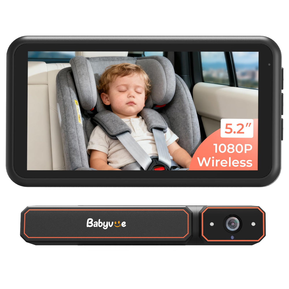 Babyvue BV6 wireless camera installation shows a tidy, wire-free car interior.