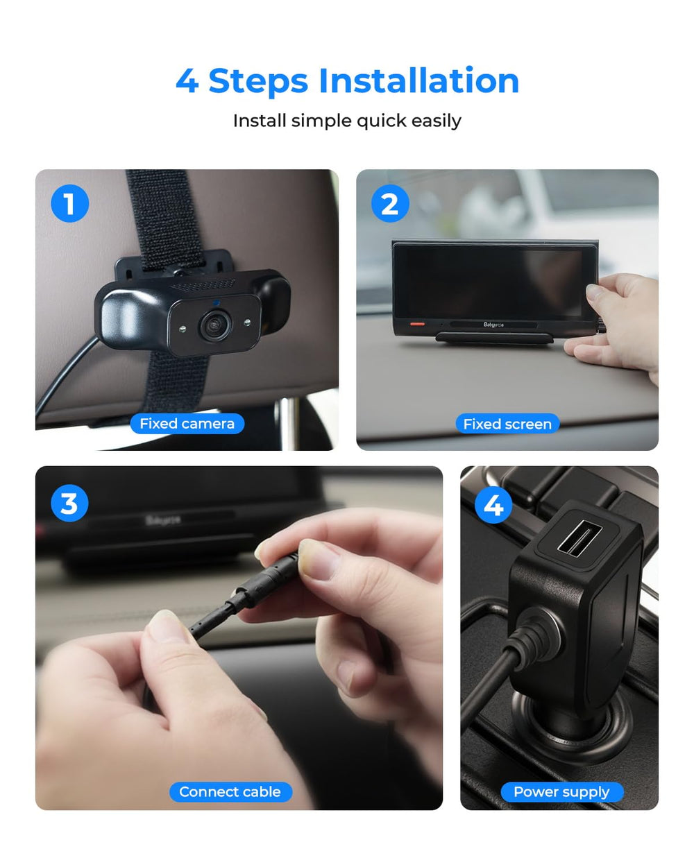 Babyvue BV7 quick Bluetooth pairing enables seamless CarPlay connection.