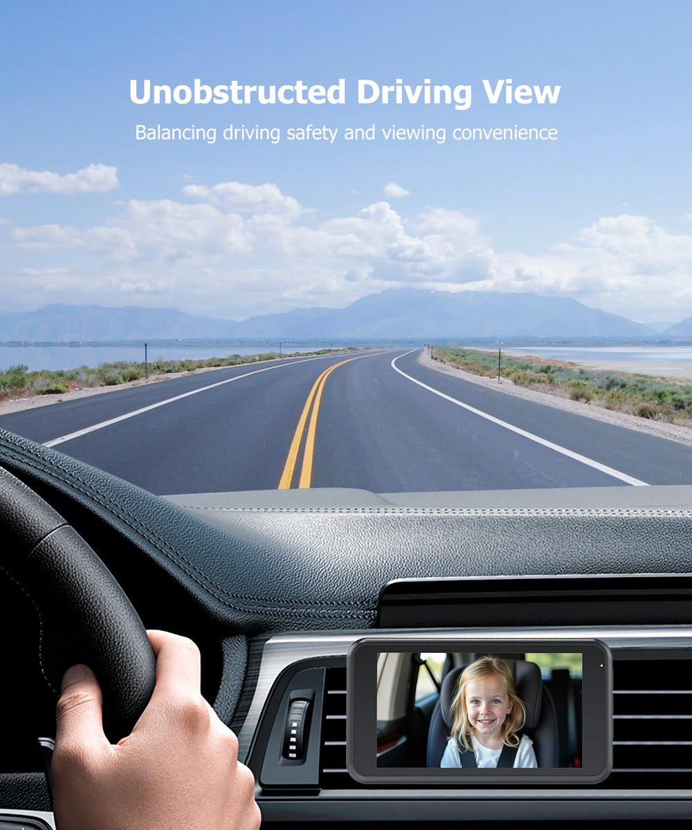 Babyvue universal air vent clip keeps driver view clear and safe.
