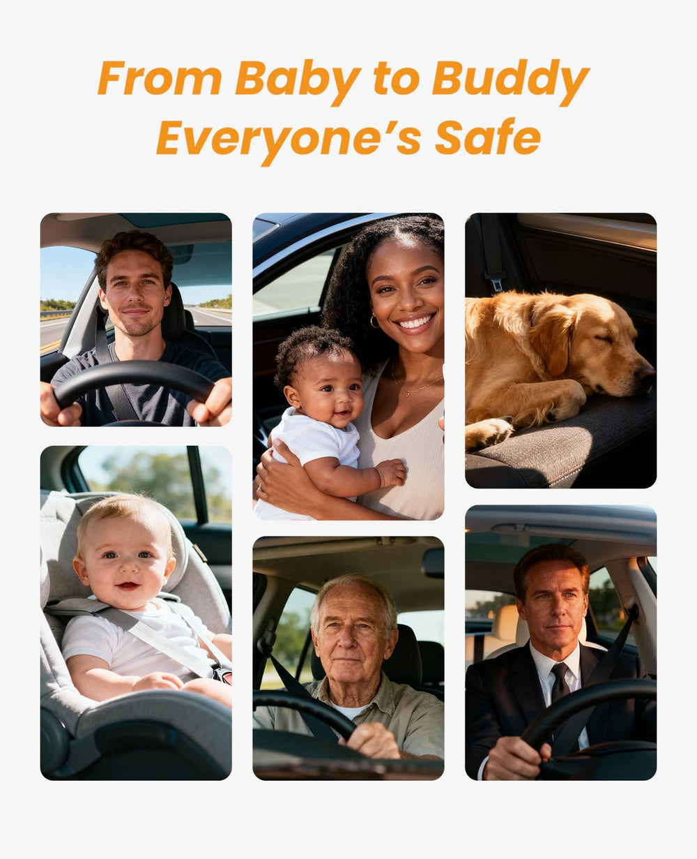 Babyvue headrest mount provides quick, secure placement during car rides.