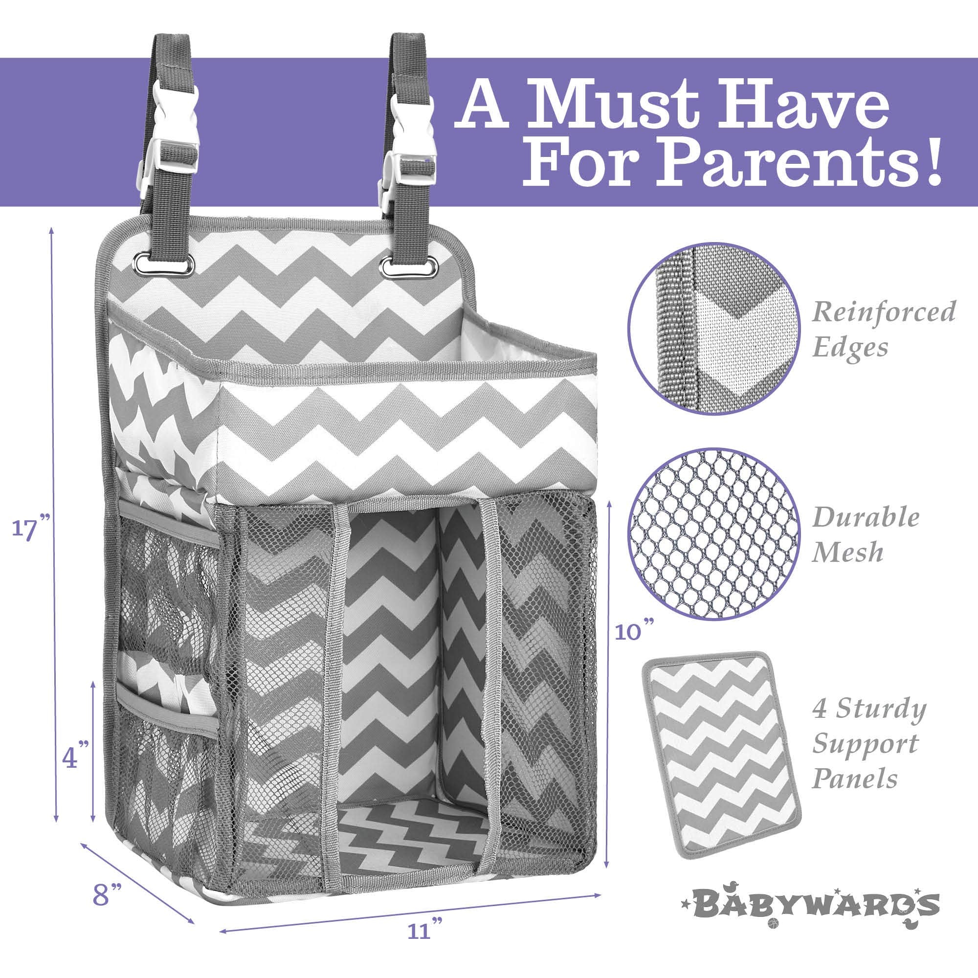 Babywards hanging diaper caddy gift-ready packaging makes a thoughtful baby shower present