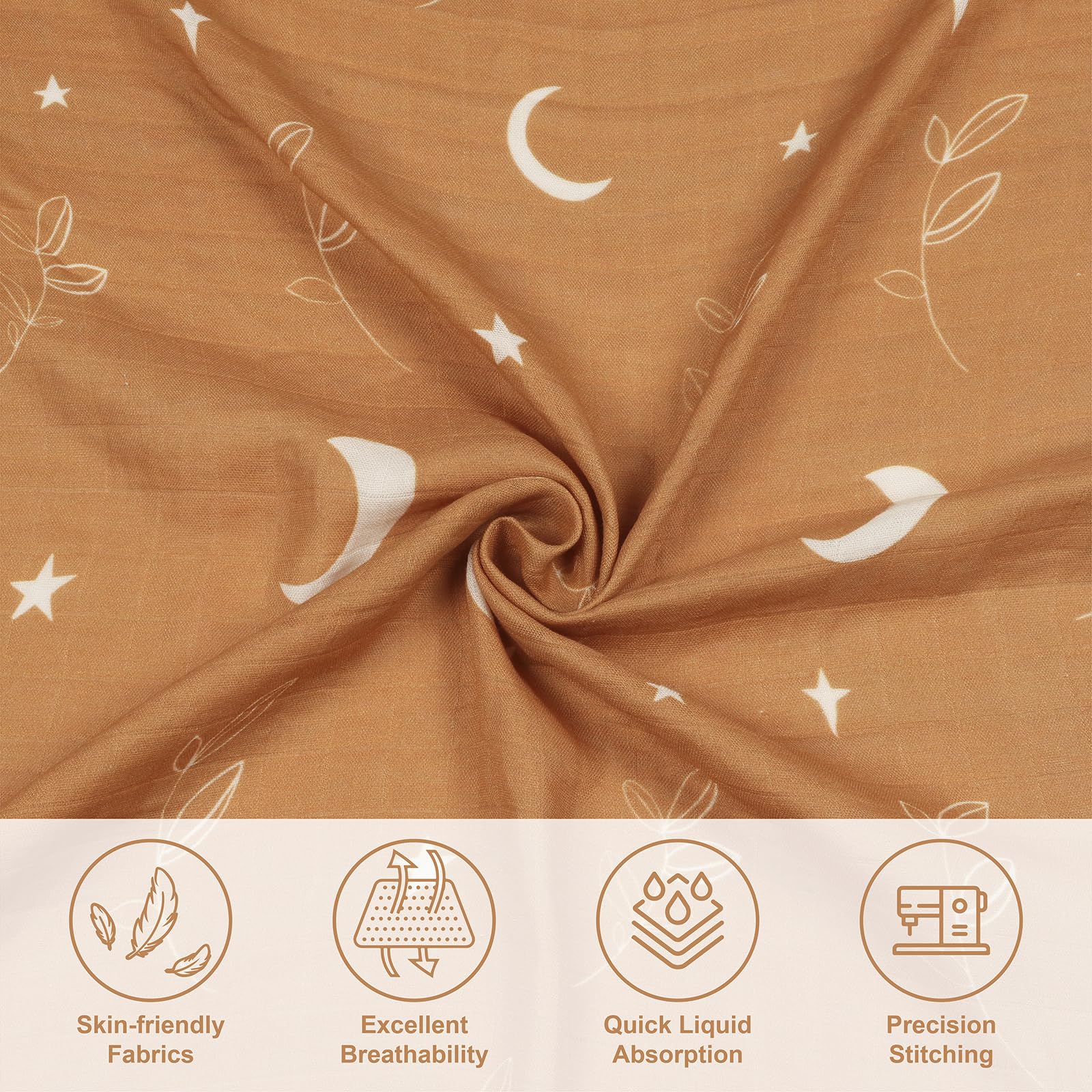 BabyWhale swaddle on crib scene showing large 47x47 inch size for growing babies