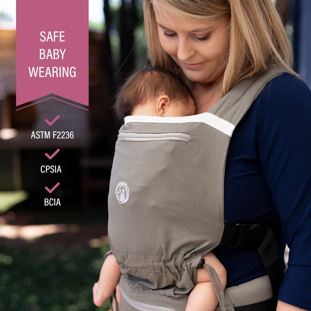 BabyWombWorld soft infant carrier easy-clean fabric image communicates simple maintenance
