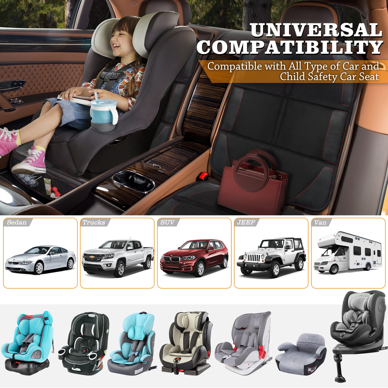 Bacgnyer car seat protector easy installation demonstration for quick setup.