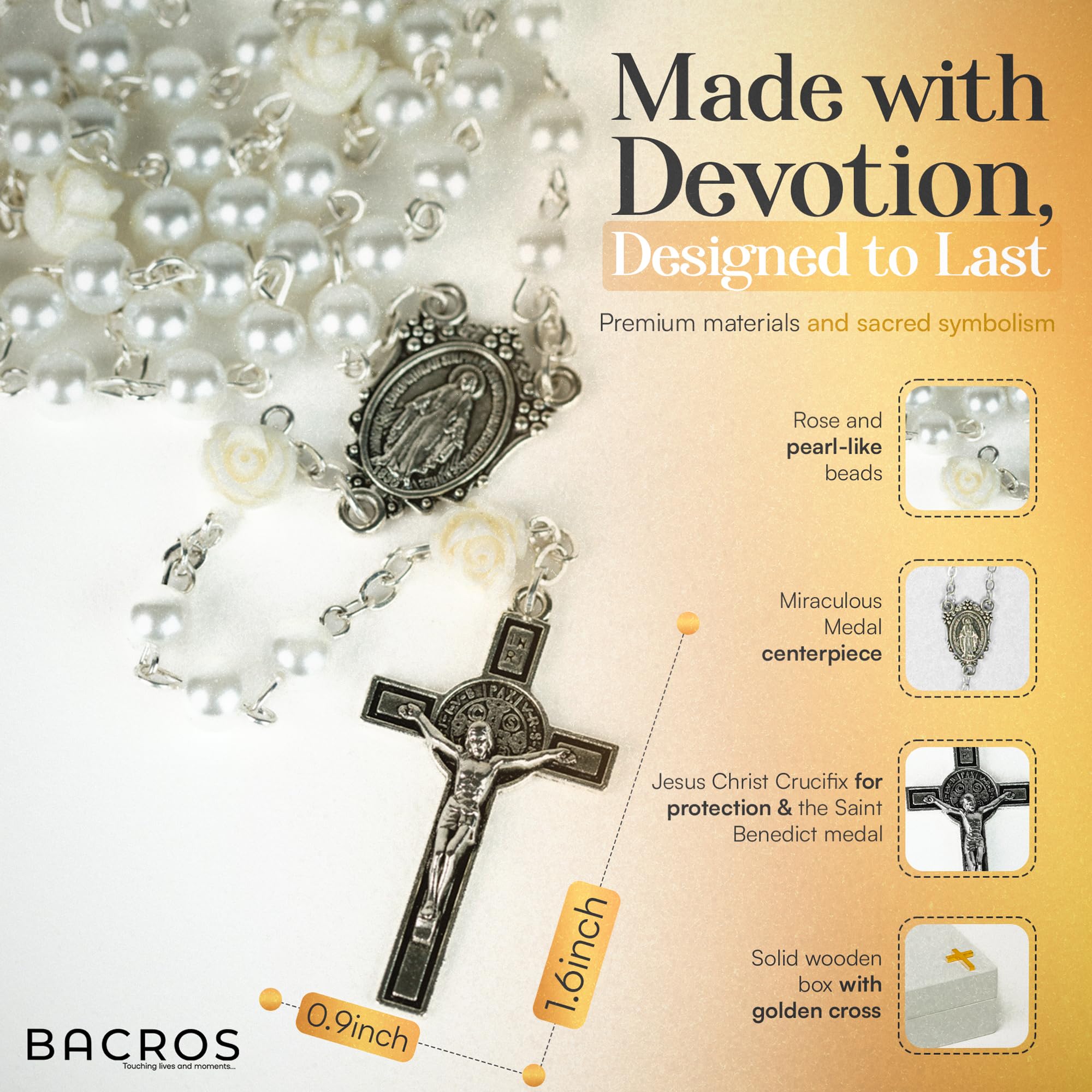 BACROS golden-cross-detail adds elegant presentation for gifting occasions.