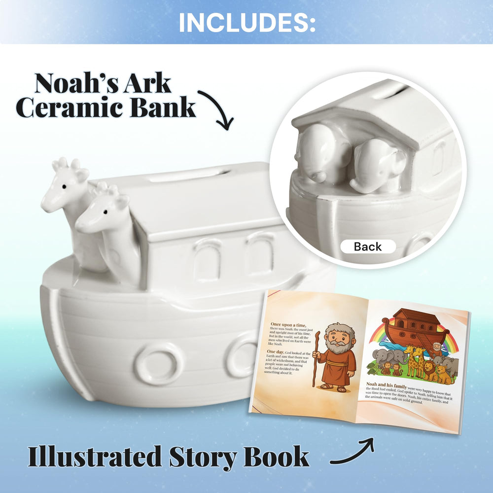 BACROS Noah’s Ark Bank coins emphasize saving habit within a meaningful gift.