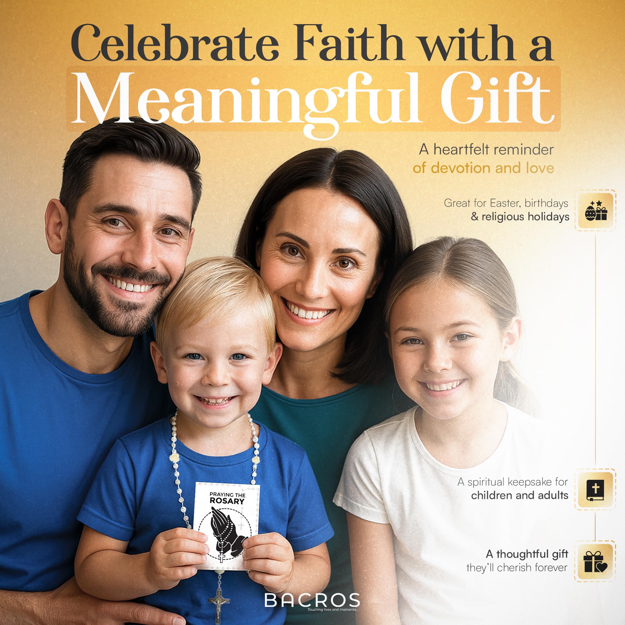 BACROS St Benedict crucifix enhances faith-focused blessing.