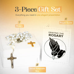 BACROS premium-wooden-box-velvet-lined protects rosary as a lasting keepsake.