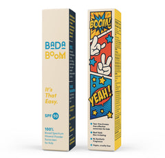 Bada Boom SPF50 translucent formula offers fragrance-free, non whitening coverage.