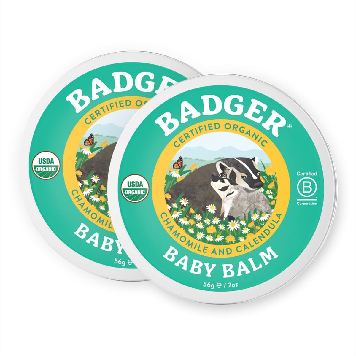 Badger Baby Balm chamomile calendula packaging tin for sustainable care