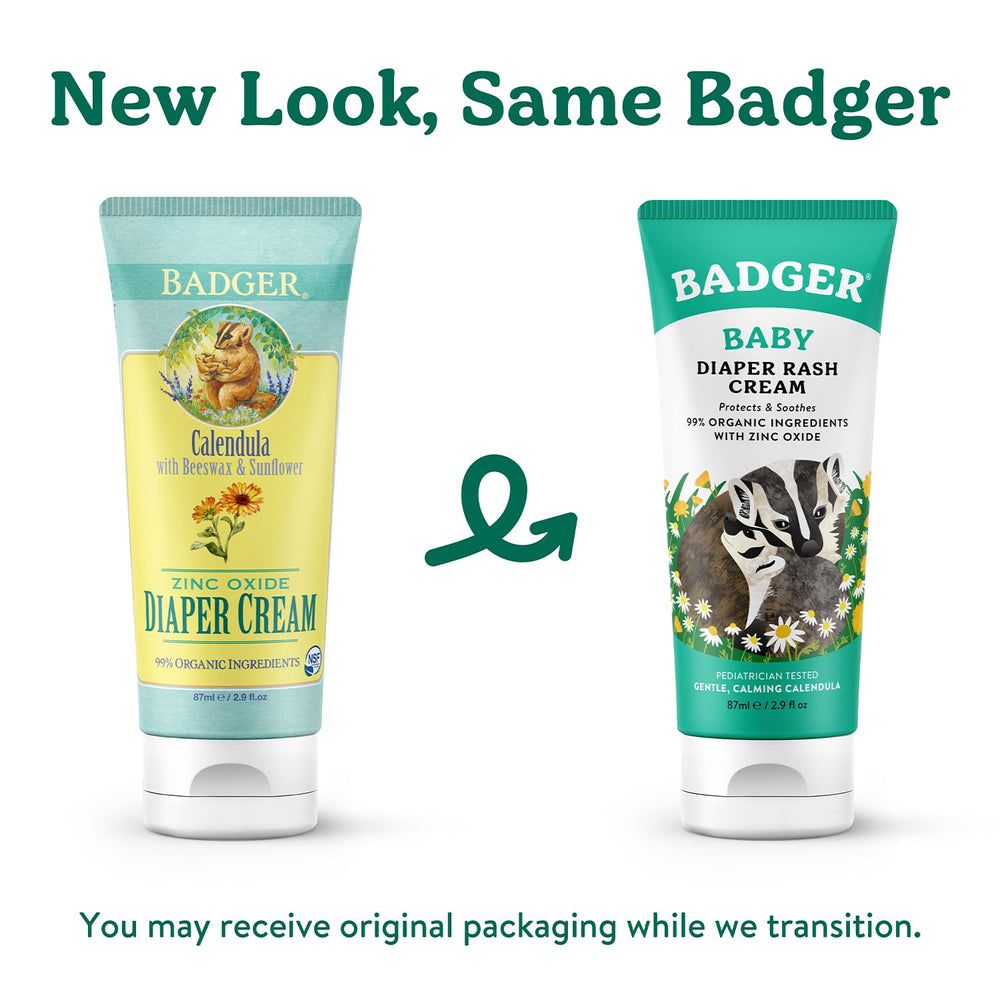 Badger Diaper Cream zinc-oxide dispense shows mineral-based barrier for sensitive skin