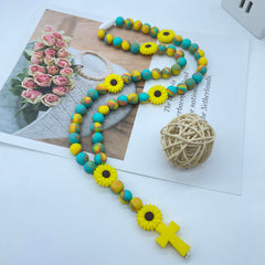 BAEAIEOU green-yellow gradient beads show soft, kid-friendly design for baptism keepsakes.