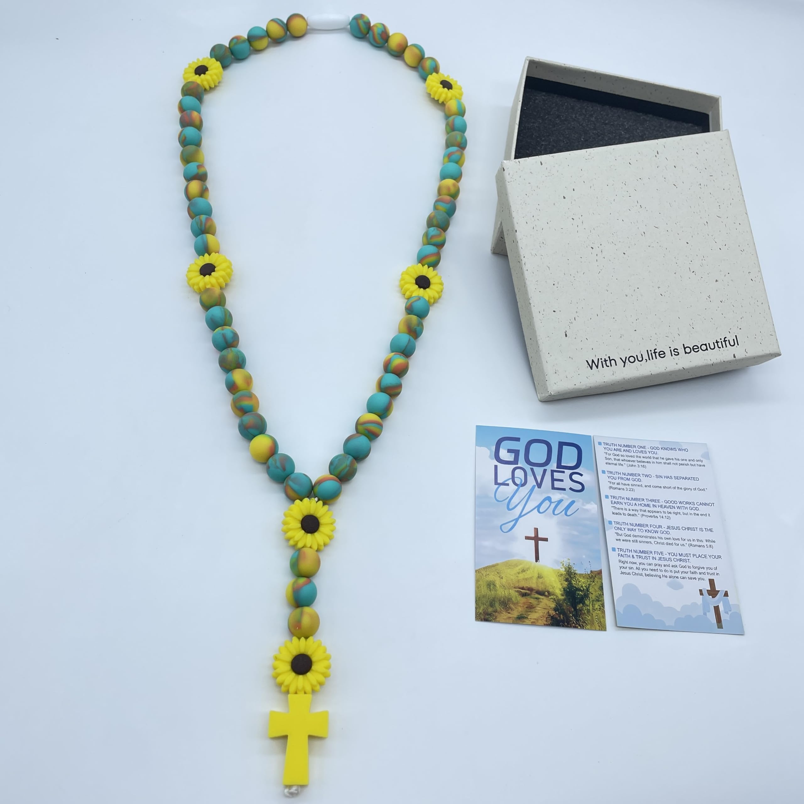 BAEAIEOU sunflower centerpiece adds sunny symbolism for a joyful first communion gift.
