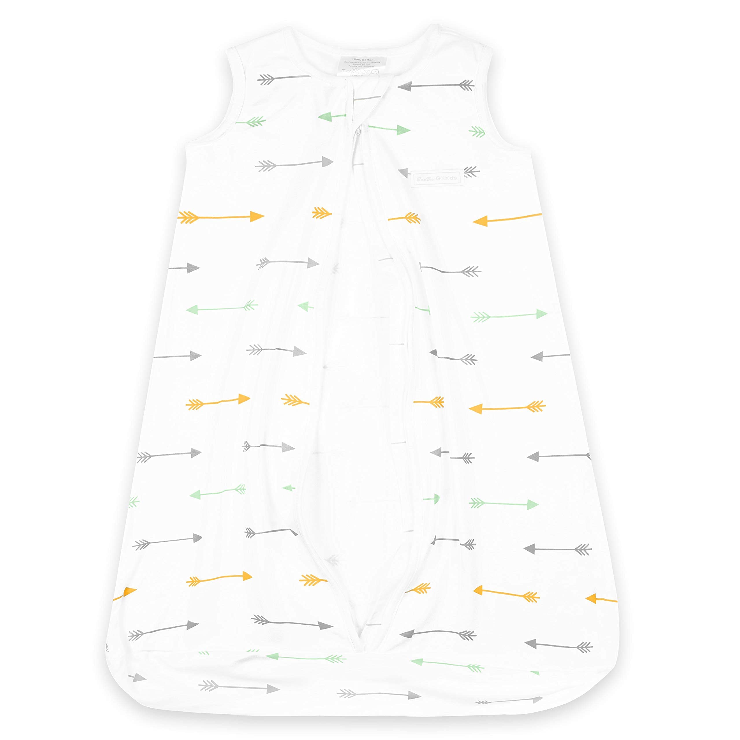 BaeBae Goods sleeping bag in crib illustrating snug fit and no loose blankets.