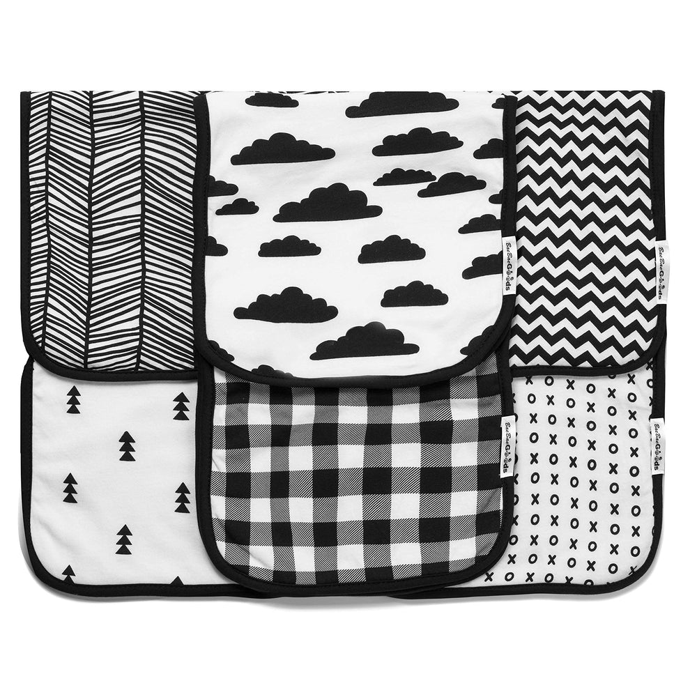 BaeBae Goods burp cloths unisex neutral design fits any baby.