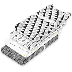 BaeBae Goods changing pad covers in black and white prints for easy nursery coordination.