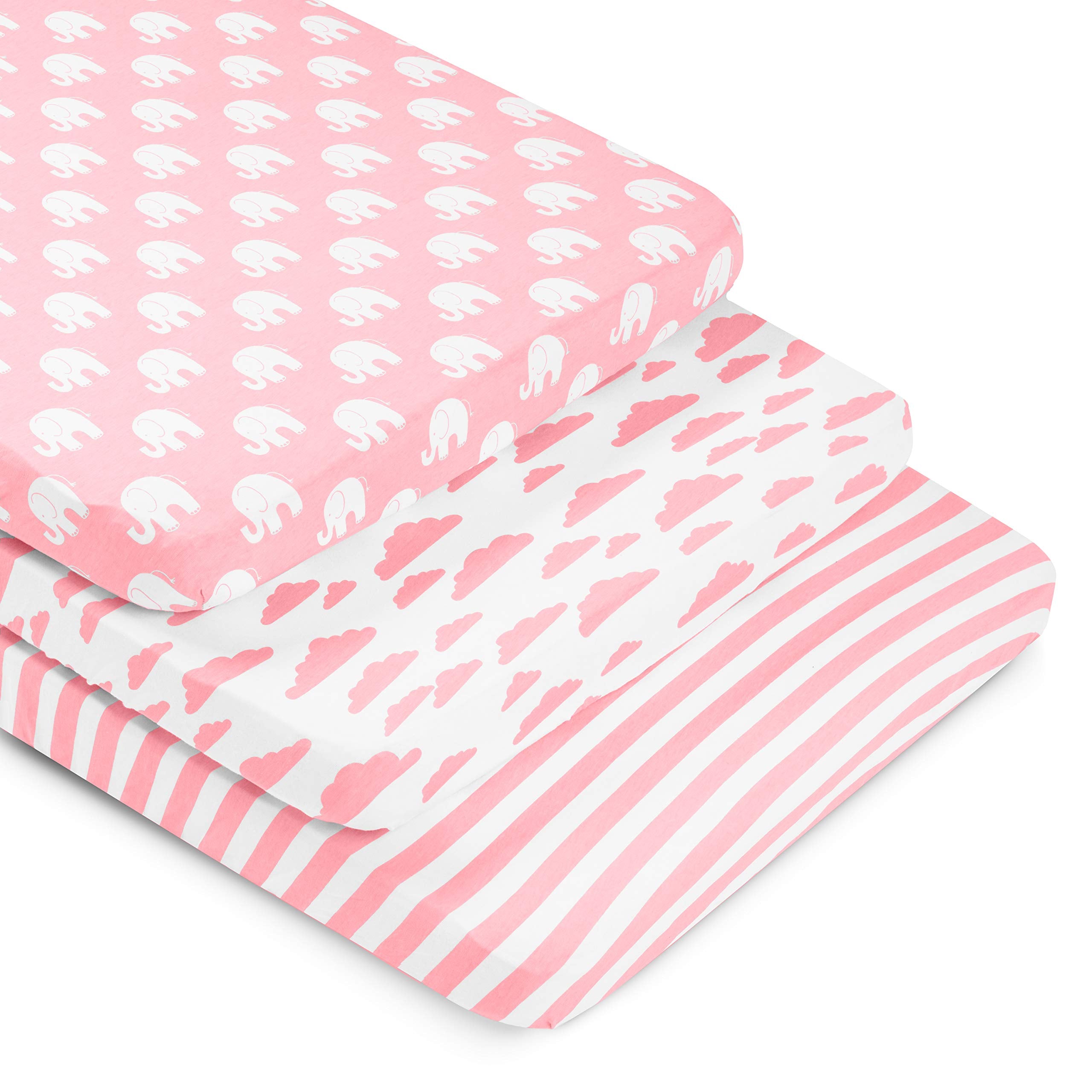 BaeBae Goods fitted sheets cloud pattern deliver skin-friendly comfort for sensitive babies