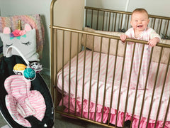 BaeBae Goods fitted sheets pink stripes design provide cool, comfortable nights for baby