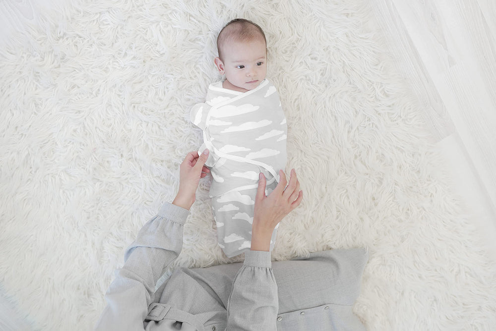 BaeBae Goods newborn size swaddle measures 26x21 inches for growing babies
