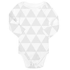BaeBae Goods triangles bodysuit back view demonstrates easy diaper access.