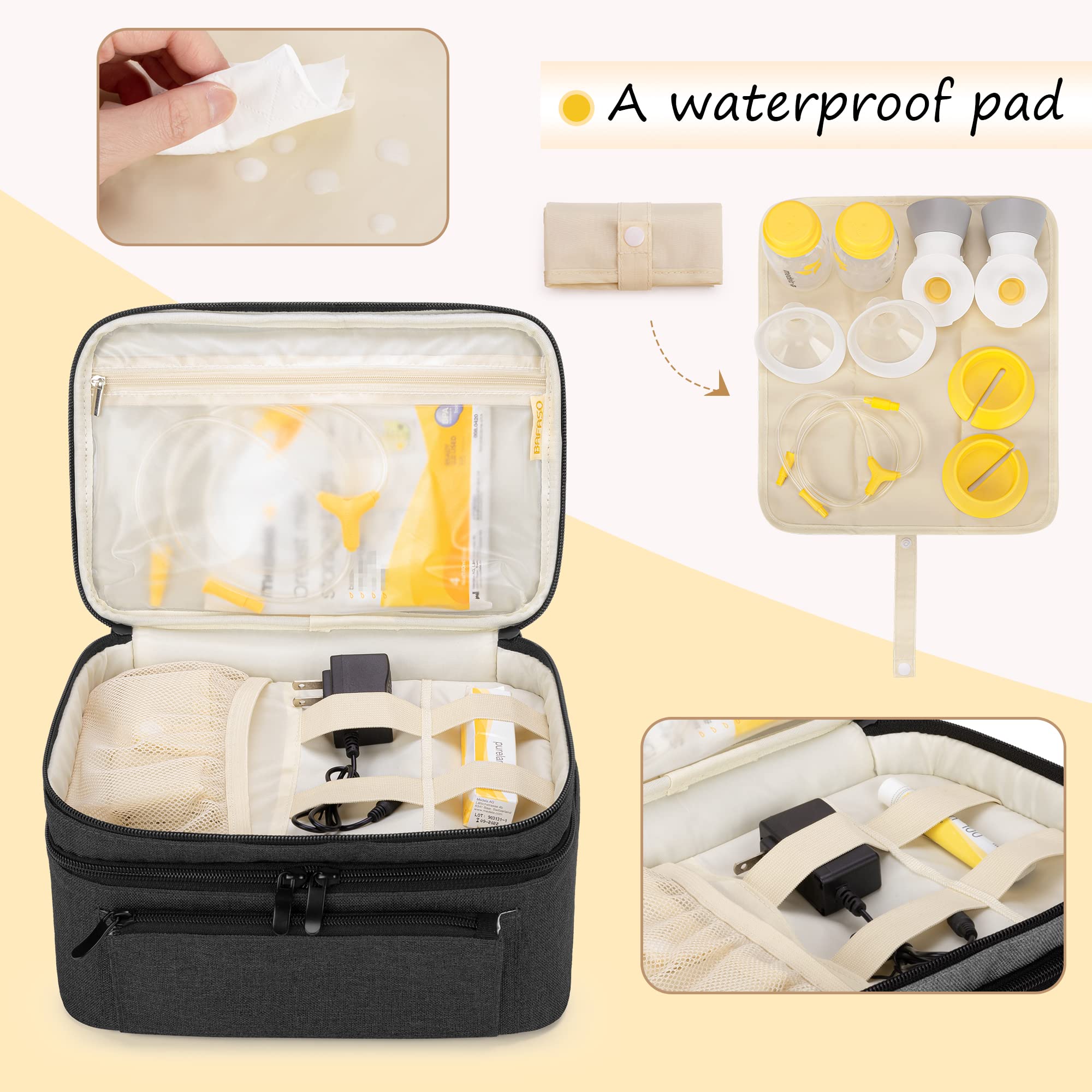 BAFASO bag waterproof pad folds flat for quick cleanup of pump parts