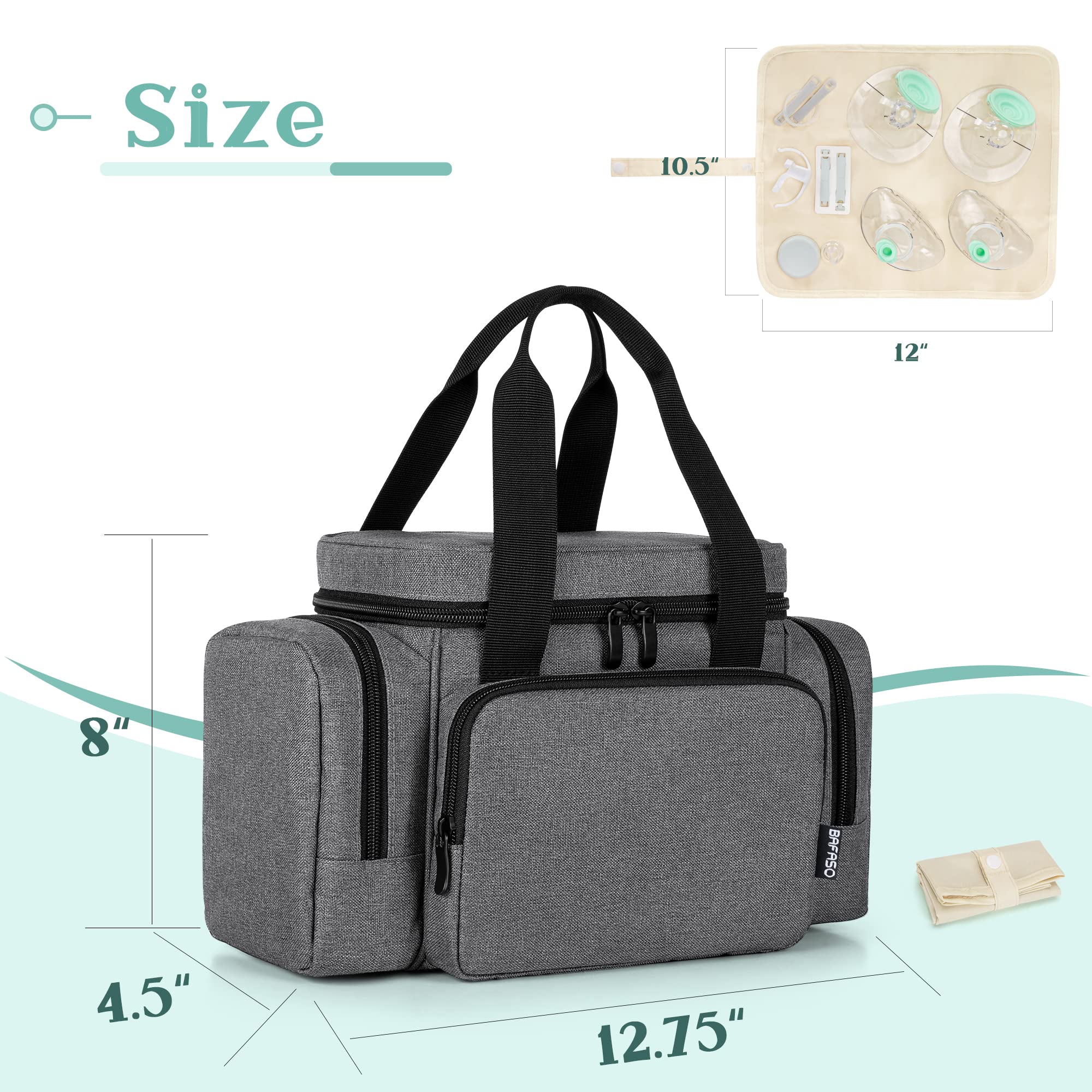 BAFASO gray side pockets organize seals and lids.