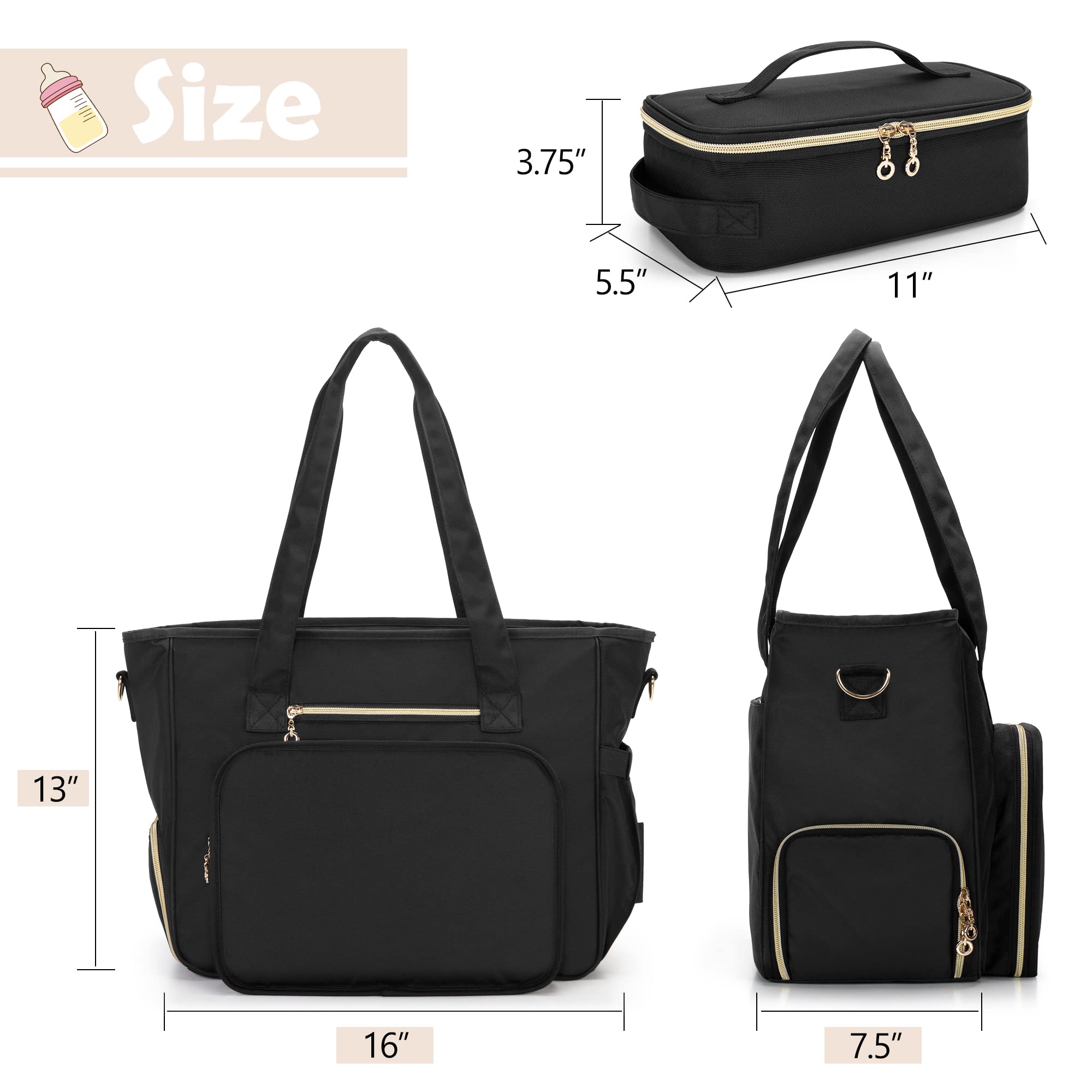 BAFASO wearable breast pump bag side and back pockets for quick-access essentials