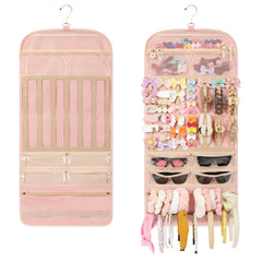 Bagmoly hanging claw clip organizer pink shows large capacity for clips
