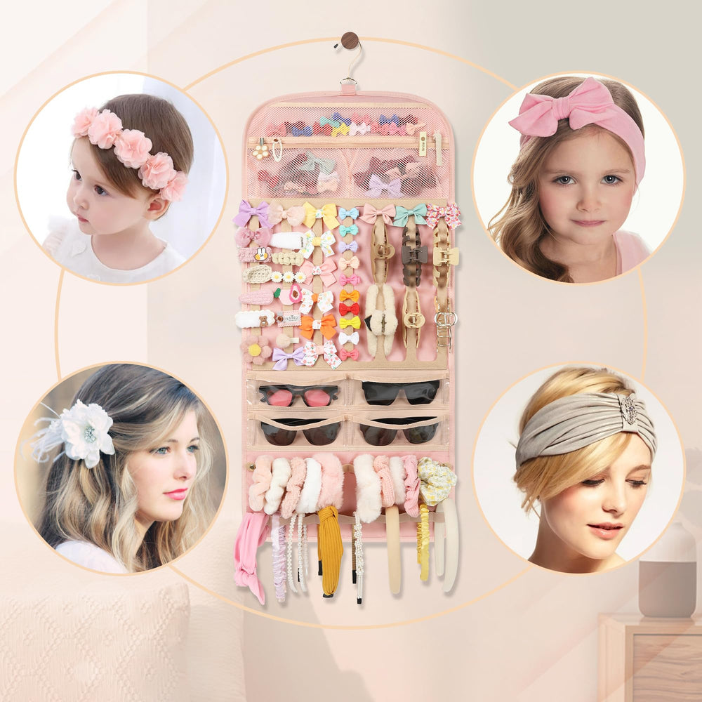 Bagmoly headband-clip mesh storage pink supports quick access to accessories