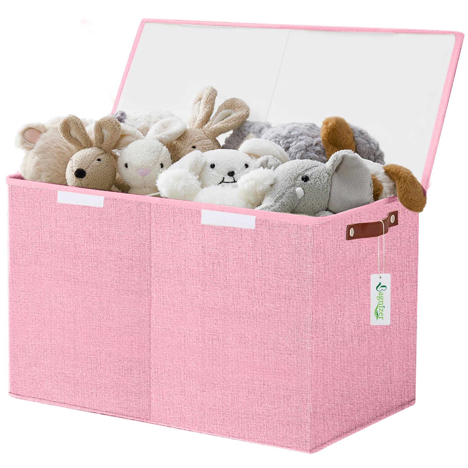 Bagnizer foldable storage box with label helps quick organization.