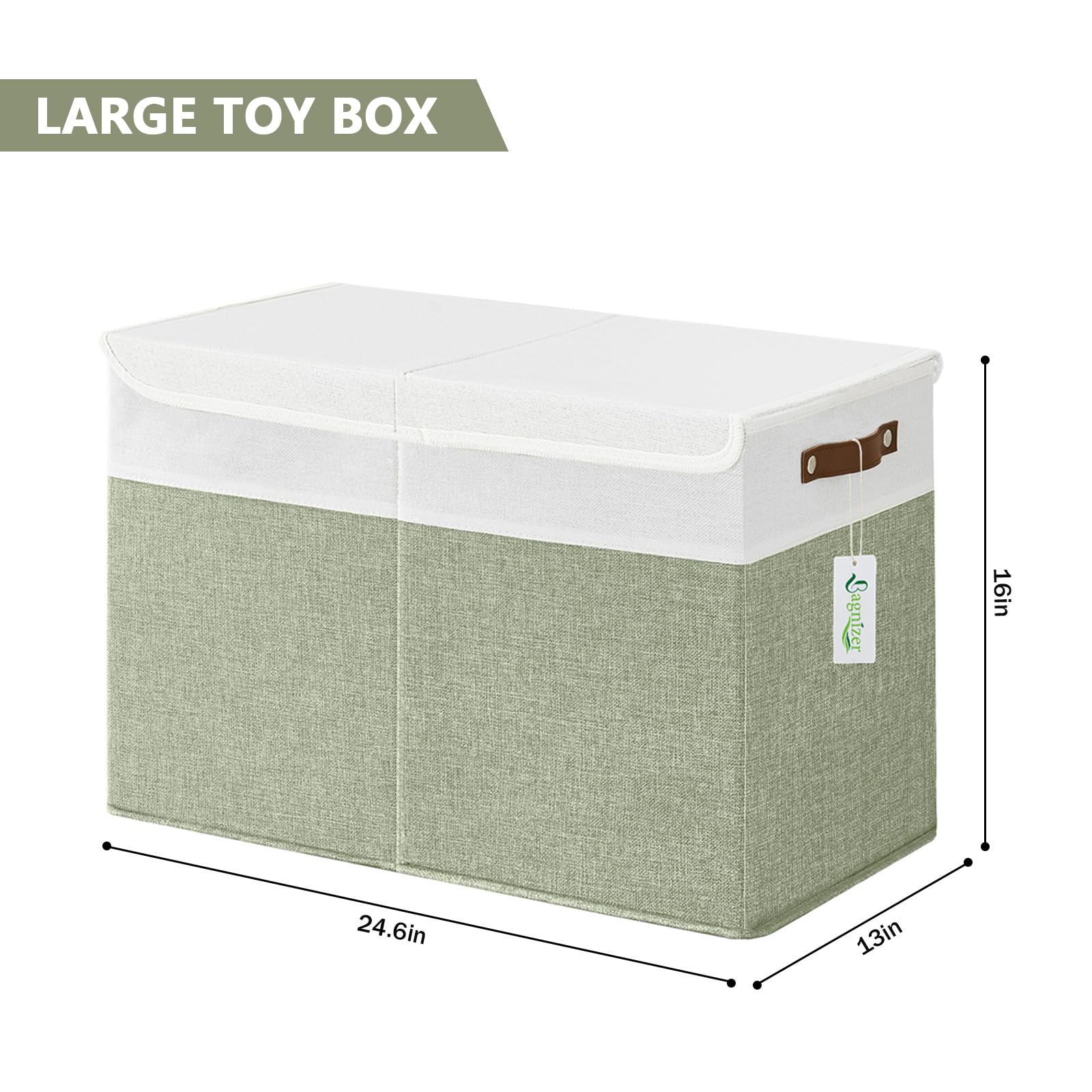 Bagnizer large toy storage box collapsible design saves space when not in use