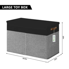 Bagnizer Large Toy Storage Box collapsible with lid folded flat for space-saving storage