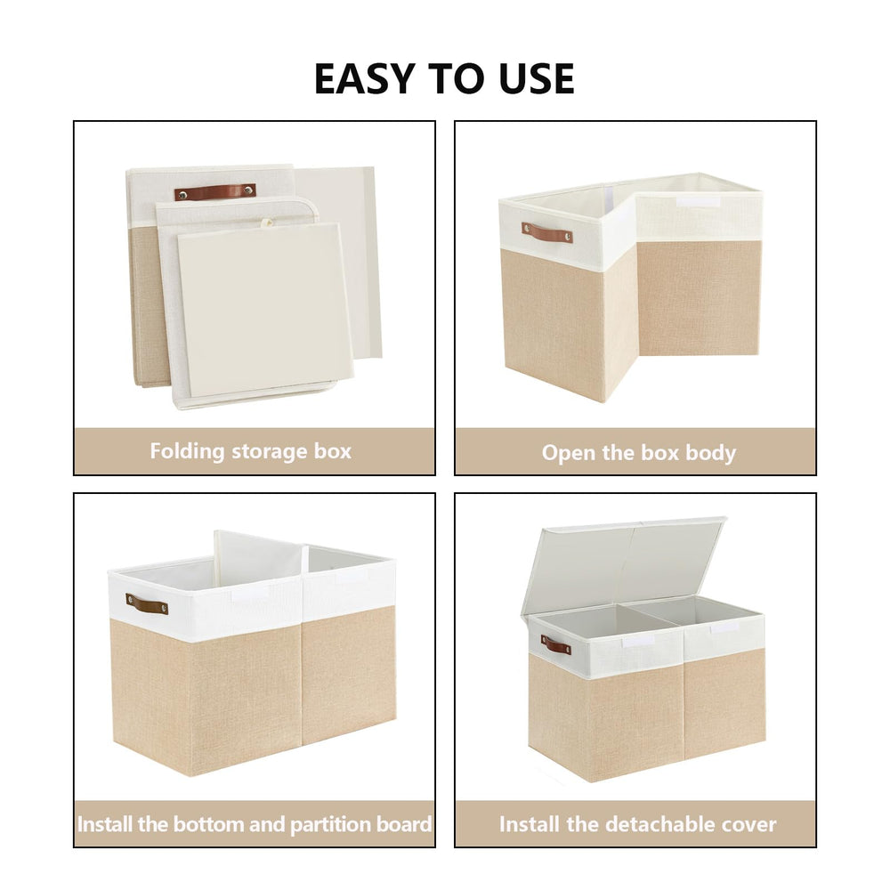 Bagnizer large toy storage box divider removed shows two compartments