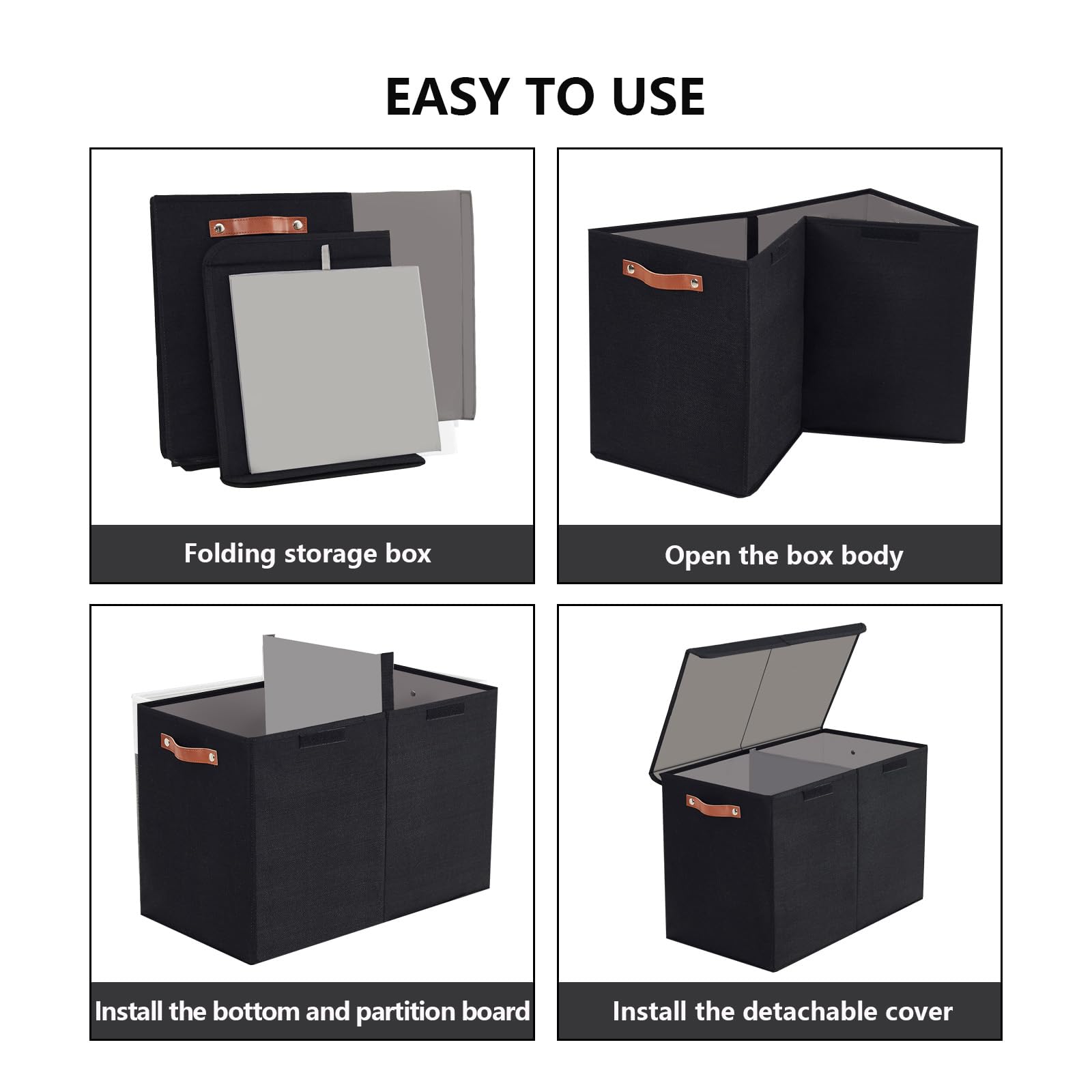 Bagnizer large toy storage box divider creates two compartments for organized toys.