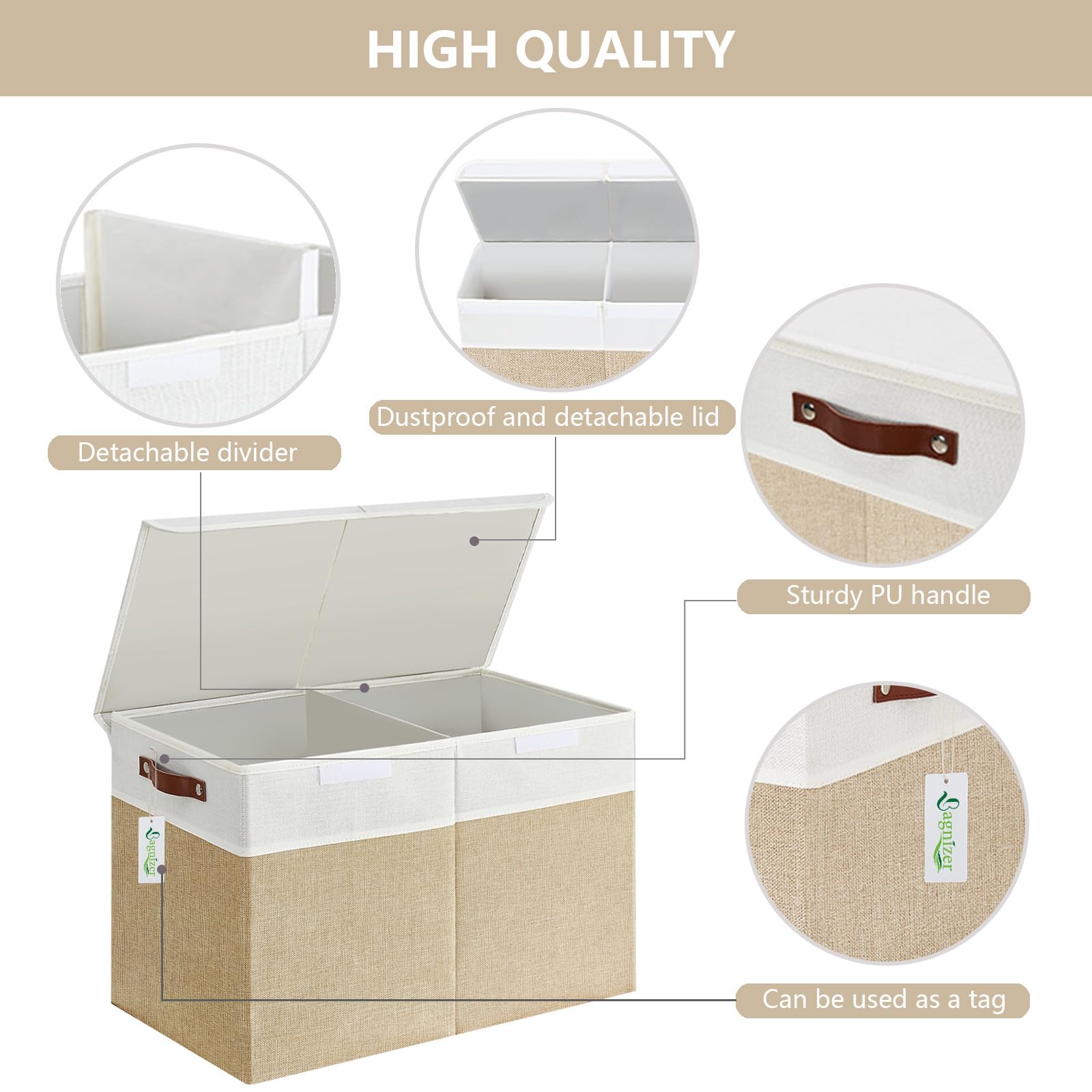 Bagnizer large toy storage box folded collapsible design saves space