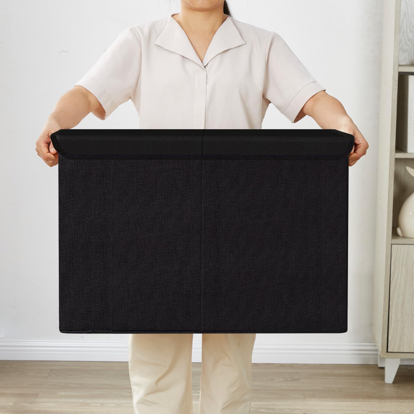 Bagnizer large toy storage box in a closet for tidy reach.