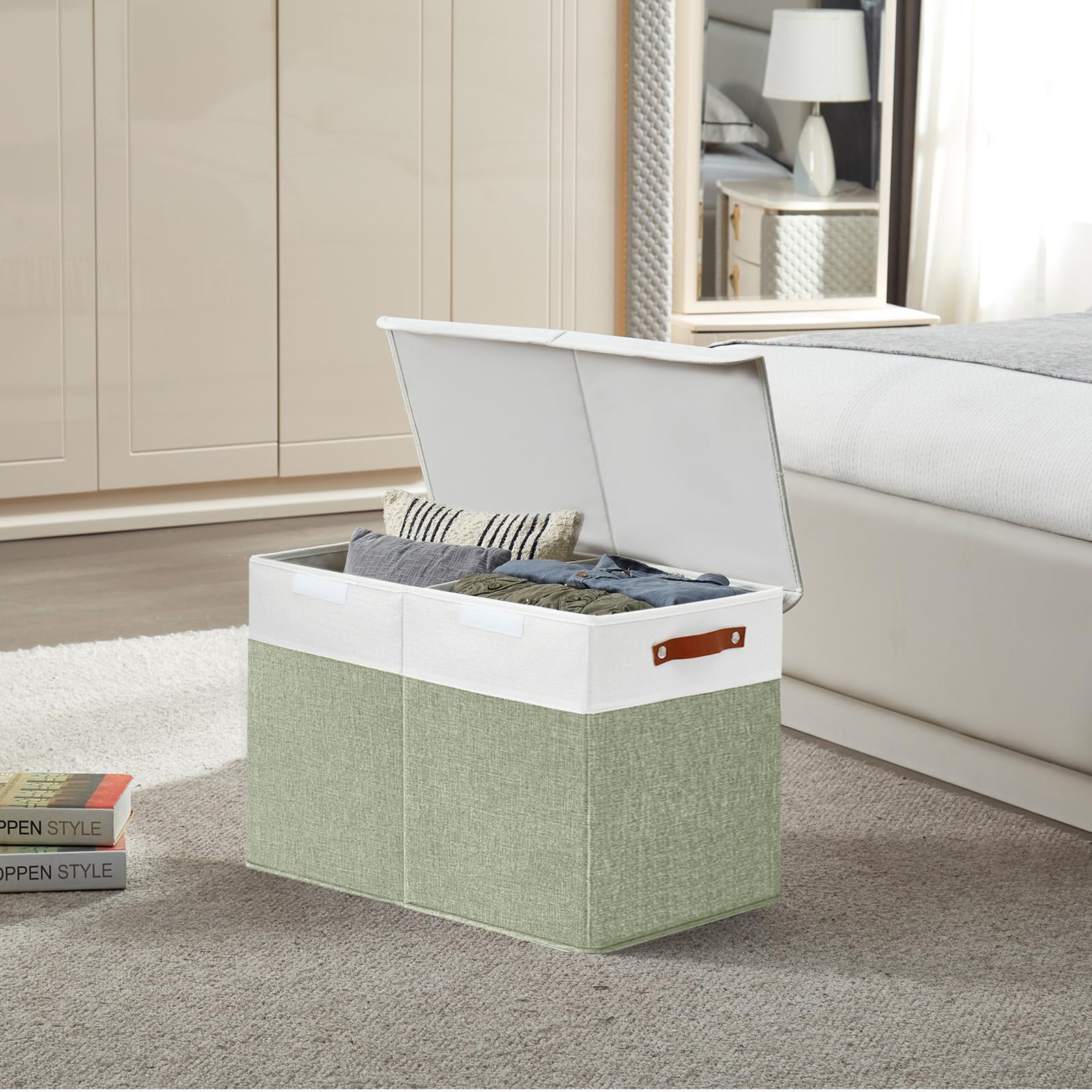 Bagnizer large storage box neatly labels content with included tag for organization