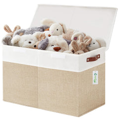 Bagnizer large toy storage box with lid closed keeps clutter out of sight and dust-free