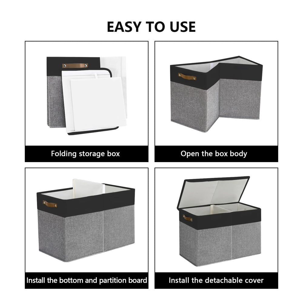 Bagnizer Large Toy Storage Box with detachable cover for dust protection and quick access