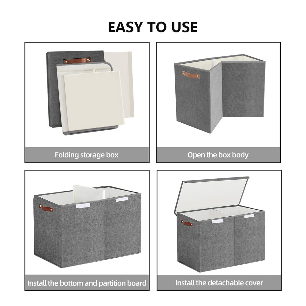 Bagnizer large toy storage box side view highlights sturdy handles for easy transport.
