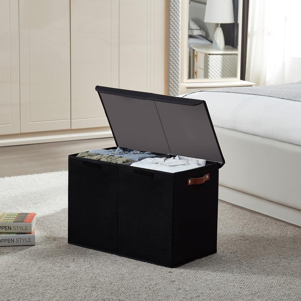 Bagnizer large toy storage box with sturdy PU handles for easy carrying.
